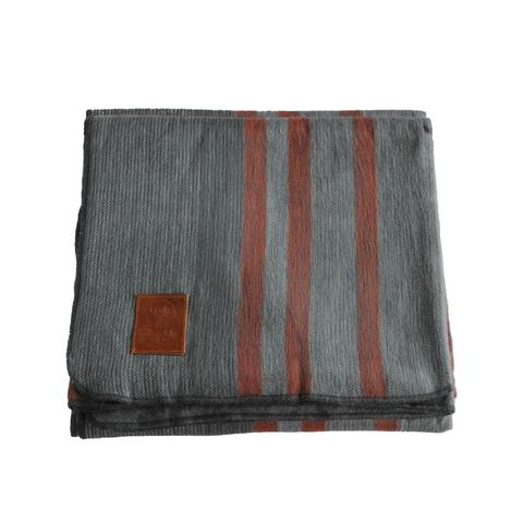 Alpaca Blanket - Charcoal and Red Stripes - EQUAL UPRISE