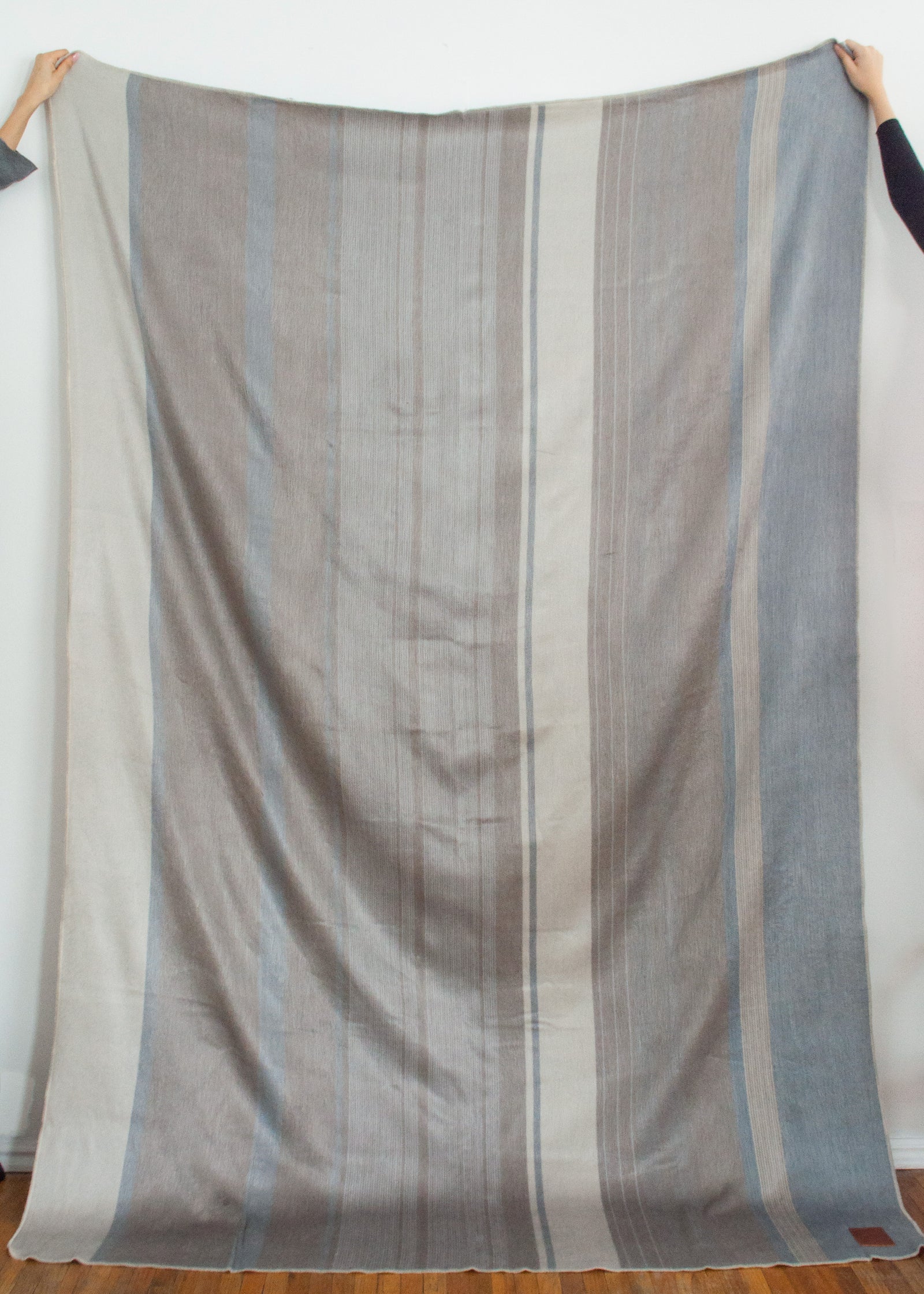 Alpaca Blanket - Light Blue & Grey Stripes - EQUAL UPRISE