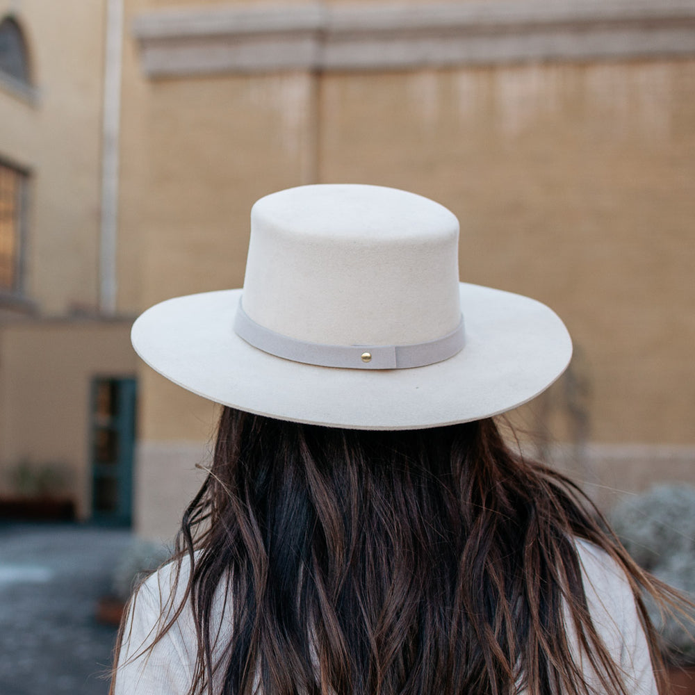 Flat Top Wool Hat - Bone - EQUAL UPRISE