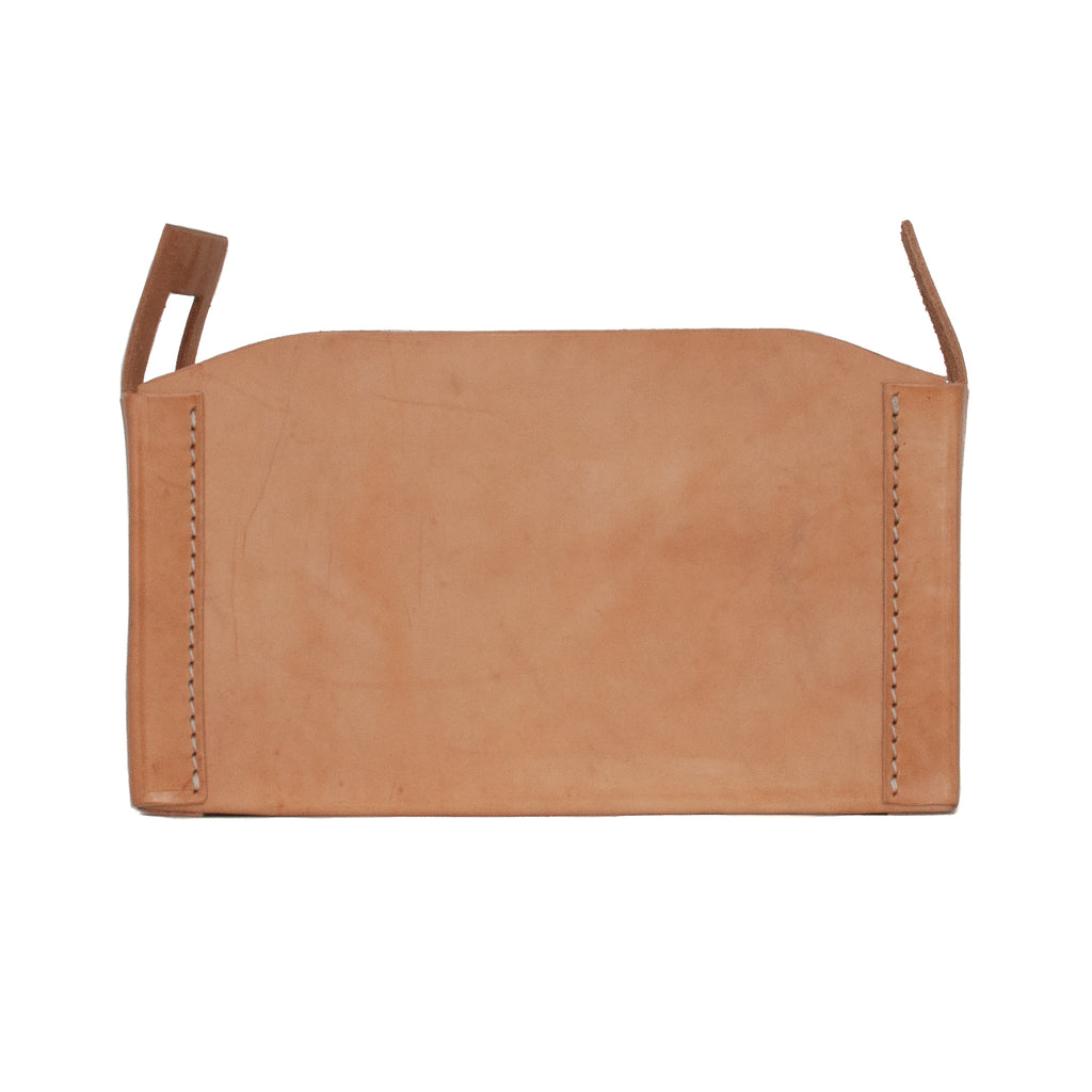 Leather Basket - Natural - Large