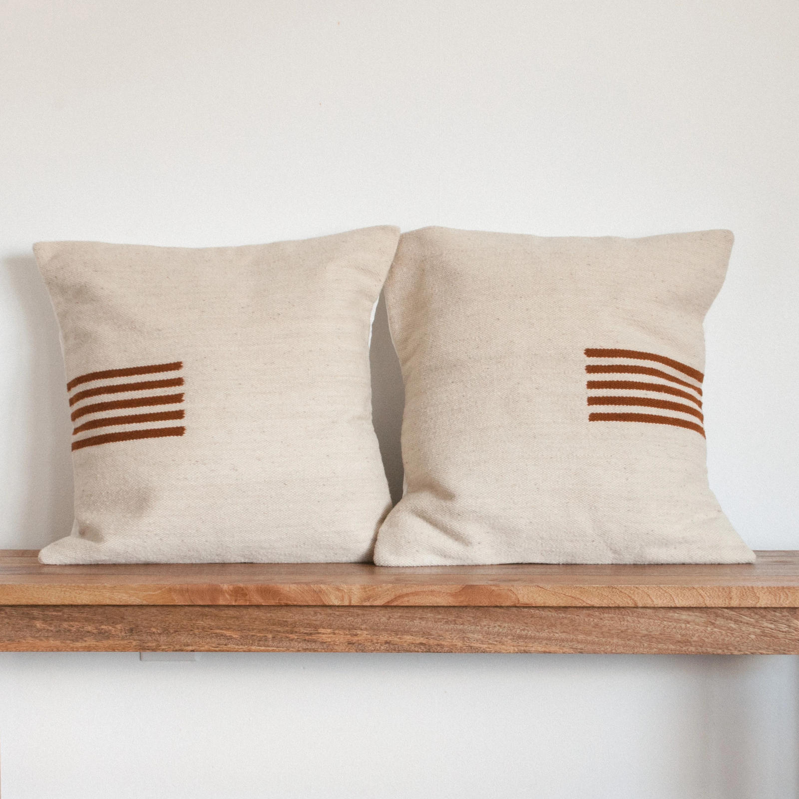 4-Way Pillow Cover - Natural & Terra Cotta Stripes - EQUAL UPRISE